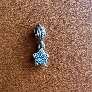 Pandora Blue Pave Star Dangle Charm